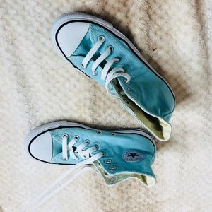 Teal blue all star converse size 6 high tops